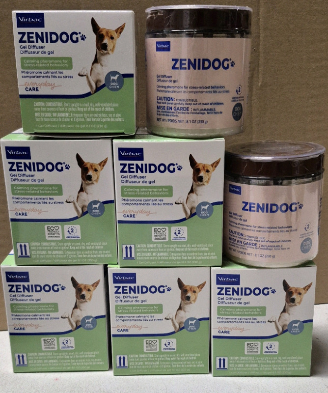 8 New Virbac ZENIDOG Gel Diffuser - Dog Calming Pheromones for Stress Relief, No Electricity Required & Lasts up to 2 Months, Dog Calming Diffuser 230g exp 05/2025