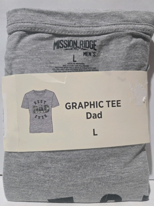 New | Size L Men's "Best Dad Ever" Graphic Tee
