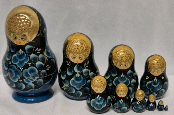 10 Piece Nesting Dolls 7mm to 5.5" Tall