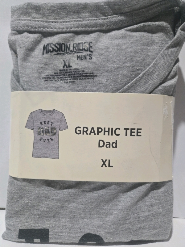 New | Size XL Men's "Best Dad Ever" Graphic Tee