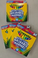 4 New: Crayola Ultra Clean Washable Marker Packs - 10 Bright Markers Per Pack