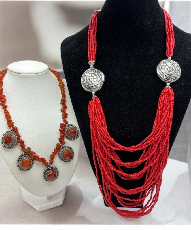 Two Stunning Necklaces One Vintage One Modern Statement Pieces