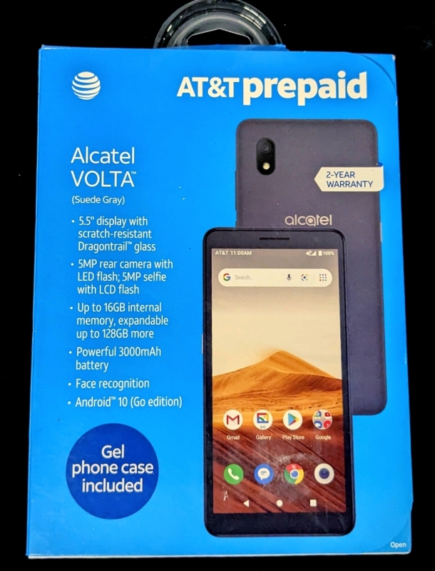 New AT&T Alcatel VOLTA Suede Grey 5.5" 16GB Android 10 Smartphone IMEI 015733001777779 | See Description