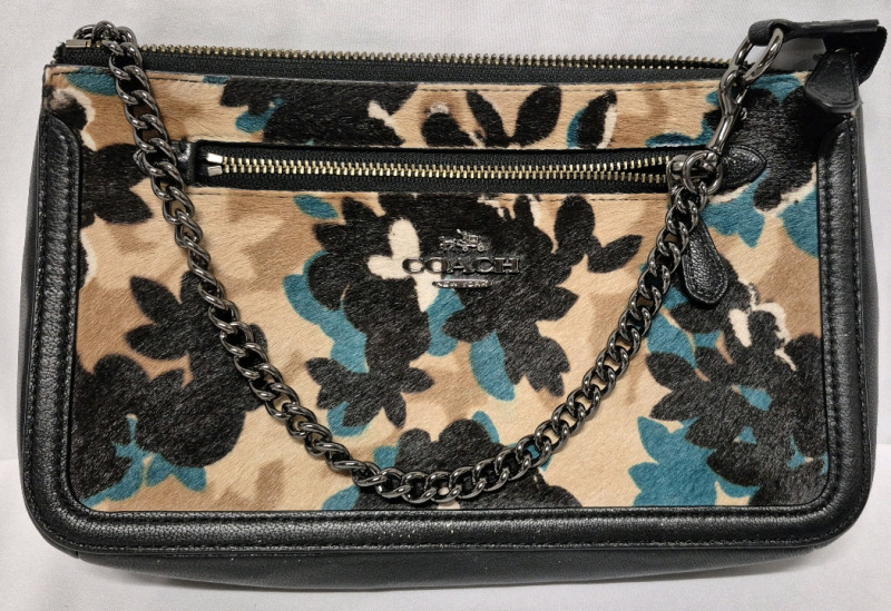 COACH Purse Nolita Wristlet 24 With Scattered Leaf Print 9.5" W x 6.5" H