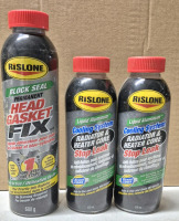 3 New Rislone Stop Leak Liquid Aluminum Cooling System Radiator & Heater Core 500mL & New Block Seal Head Gasket Fix 680g