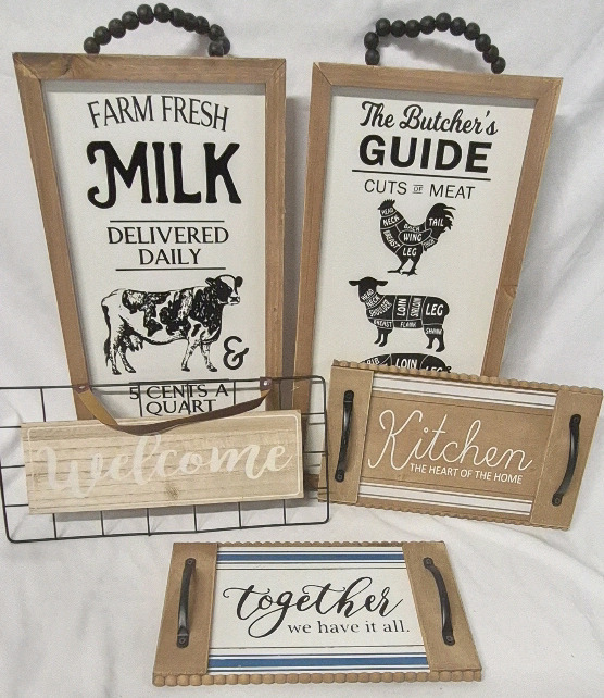 5 New Rustic Home Decor Signs 13 to 20" Long