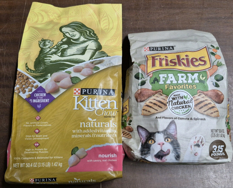 2 New Purina Kitten & Cat Food 1.42 Kg Each