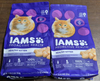 2 New IAMS Kitten Proactive Health 1.36 Kg Each