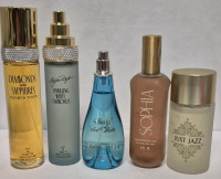 5 Bottles Women's Eau De Toilette Sprays Elizabeth Taylor, Davidoff, Just Jazz & Sophia