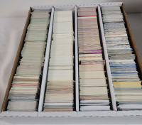1989 - 2022 MLB Baseball Trading Card Singles in Quad Long Box . Topps , Score , Panini , Donruss , UD . 1500+ Trading Cards