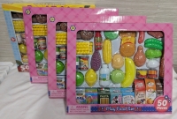 4 New Play Food Sets. 50 Piece Each.