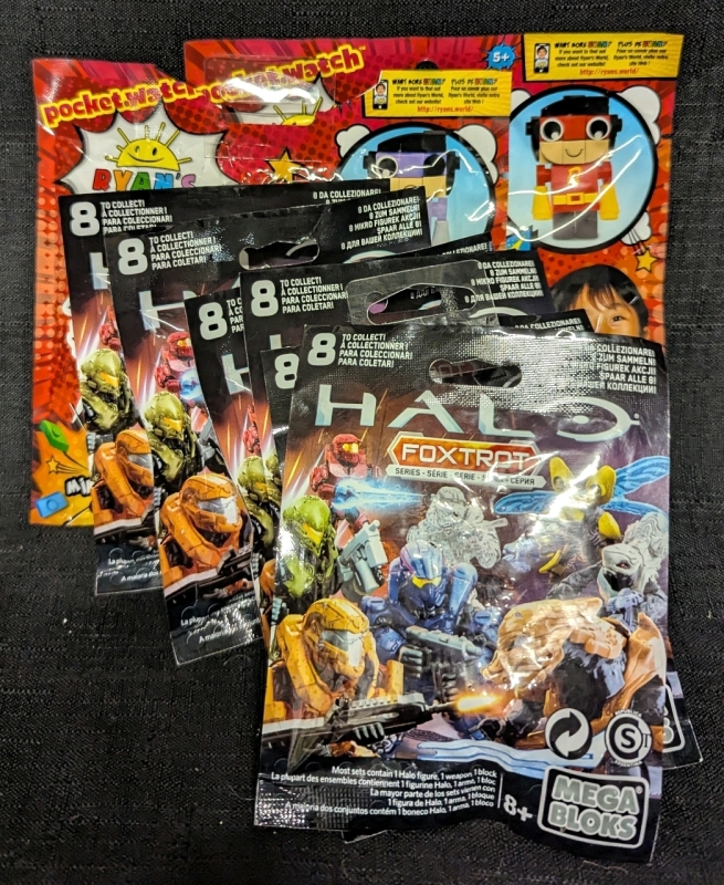 8 New: MiniFigures - 2 Ryan's World Buildable Mini's - 6 Halo Foxtrot Series Sets