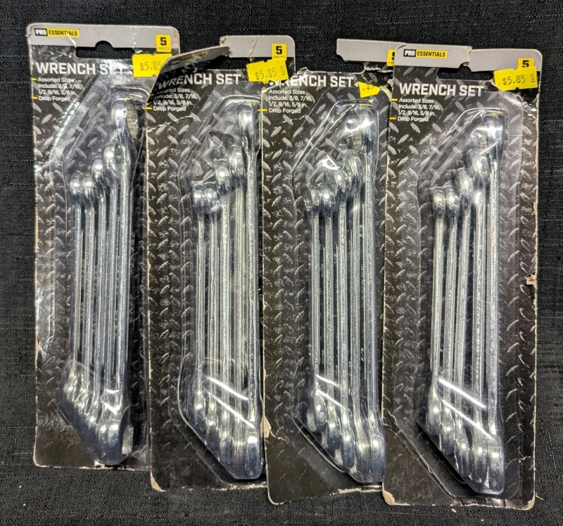 4 New: Wrench Sets - Assorted Imperial Sizes