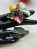 10 Fabulous Fun Retro Rings Acrylic Carved Glass Shell Sizes 6.5 -10 Plus Adjustable - 5