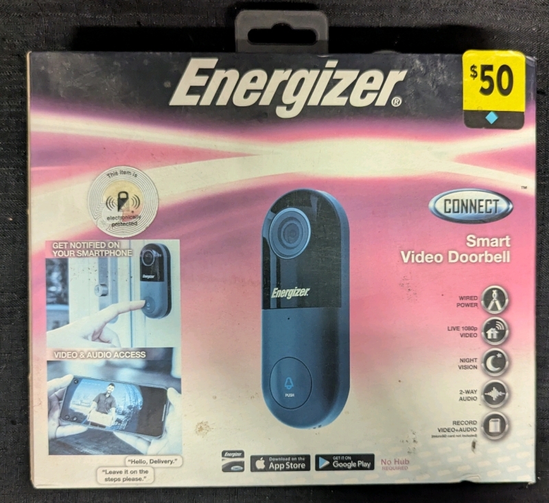 New: Energizer Smart Video Doorbell - Wired Power