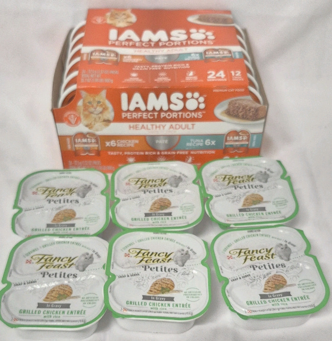 18 New Twin Packs IAMS & Fancy Fest Cat Adult Soft Food 36 Servings