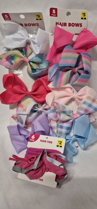 18 New Hair Bows, Ties & Unicorn Headbands & New Earrings