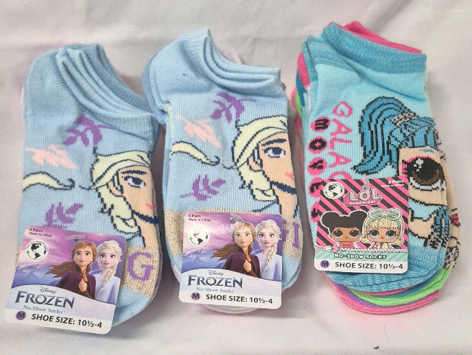 18 New Pairs Kid's LOL/Disney Frozen Socks sz Medium (10.5-4)