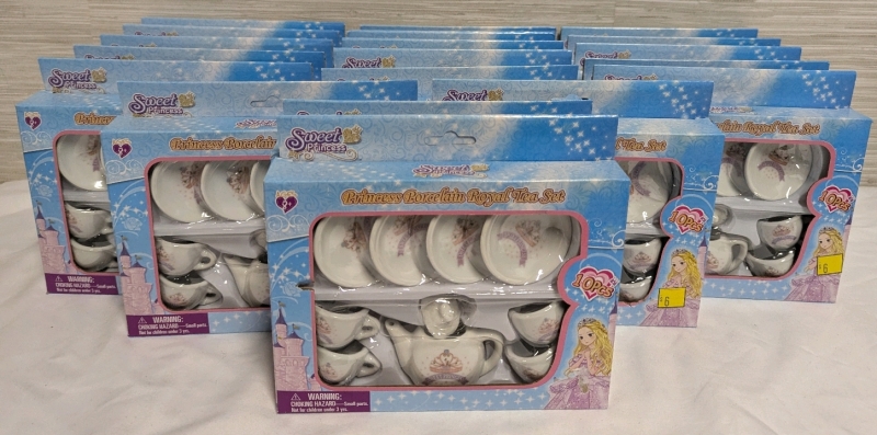 20 New Sweet Princess Porcelain Royal Tea Set. 10 Piece Sets.