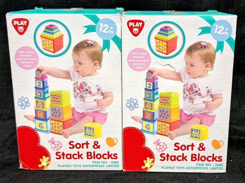 2 New: Children's Sort and Stack Blocks Up to 59cm
