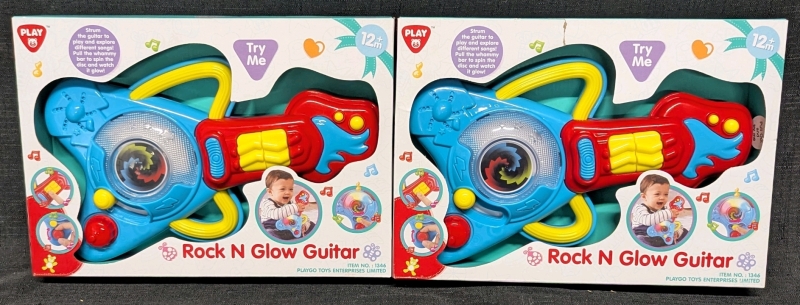 2 New: Kids Rock N Glow Guitar - Strum Guitar To Play and Explore Different Songs