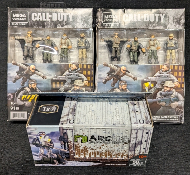 3 New: Mega Constructs Black Series - 2 Call of Duty Battle Royale Air Drop Sets - 1 Call of Duty Collector Construction Sets