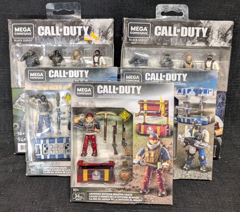 3 New: Mega Constructs Call of Duty - 2 Tactical Infiltration Team Sets - 2 Navy Weapon Crates - Armored Division Weapon Crate