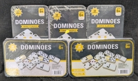 6 New: Dominoes Family Classics - 28 Dominoes and Instructions For 12 Domino Games