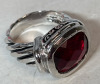 12 Rings Red Stones Large Statements Retro Lucite Rhinestone - 2