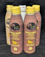 5 New: Sunscreen Sprays - 3 SPF30 Fresh Banana Scent Exp 12/29/2024 - 1 SPF100 Water Resistant Exp 02/10/2025 - 1 SPF50 Fresh Banana Scent Exp 12/17/2024