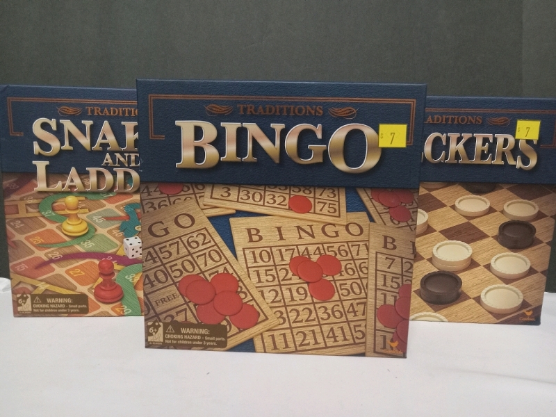 3 New | Traditions: Classic Board Games | Bingo, Checkers & Snaks & Ladders