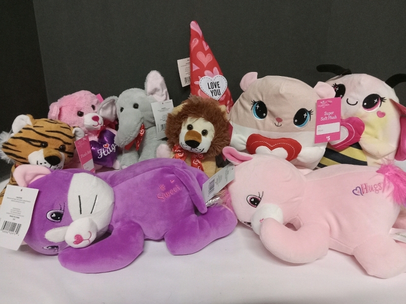 9 New | Stuffed Toy Lot | Variety Animals and Poses