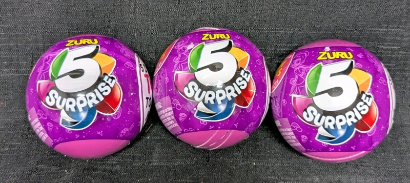 3 New: 5 Surprise - Unbox 5 Surprise Toys Per Ball