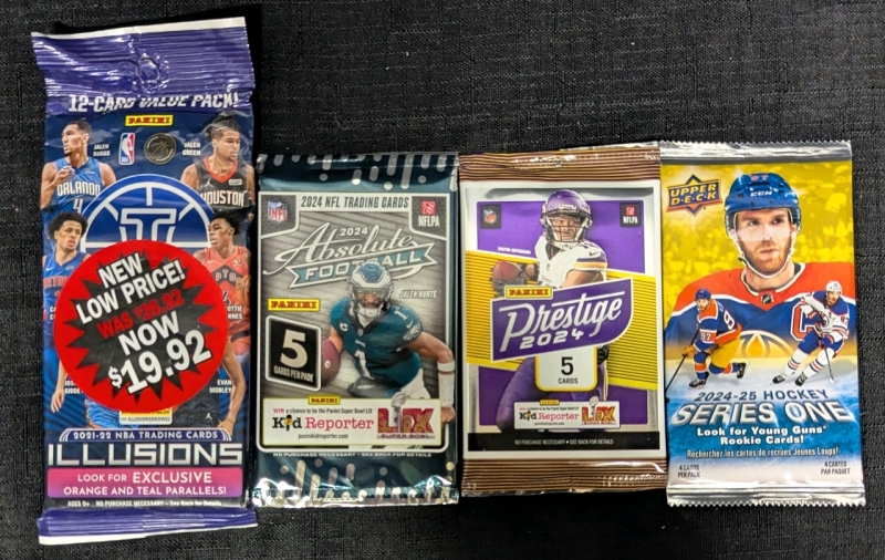 4 New: NBA NFL NHL Trading Card Packs - 2021-2025 - 4-12 Cards Per Pack - See Images