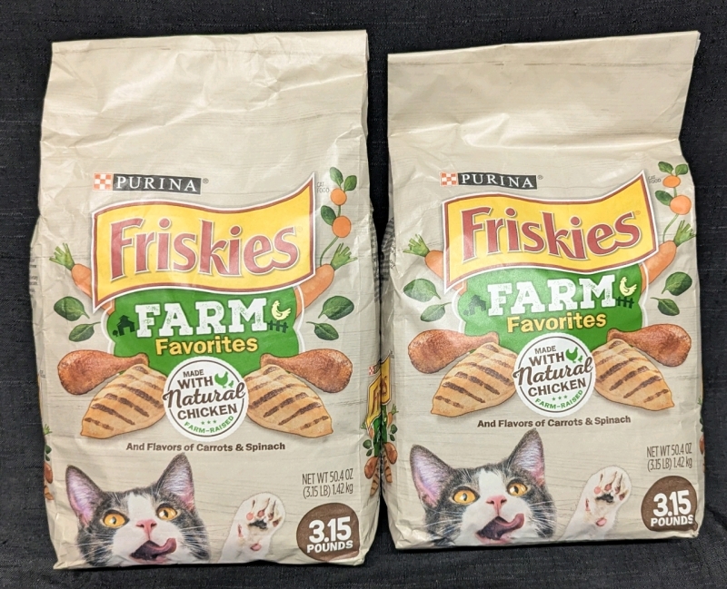 2 New: Friskies Farm Favourite Cat Food - 3.15lbs Each - BB June 2025