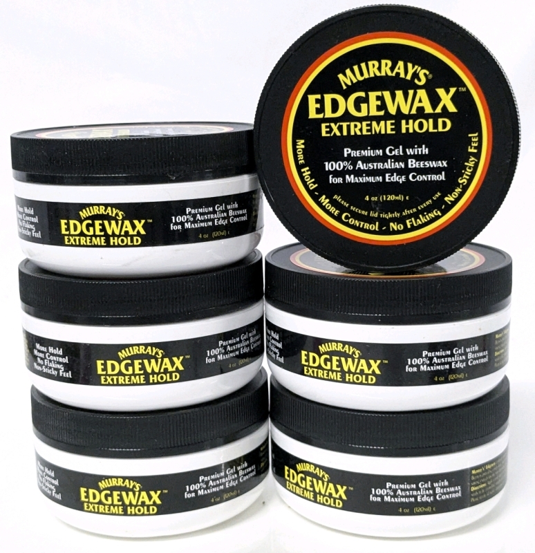 6 New MURRAY'S EdgeWax Extreme Hold with Gel & 100% Australian Beeswax - 120ml ea
