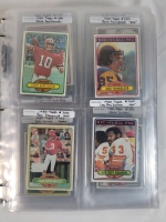 1980 - 1997 NFL Football Trading Card Singles . 1980-90 Topps , 1990-?? UD , 1990-?? Score , 1990-?? Fleer & Some Pro Set . 200+ Trading Cards