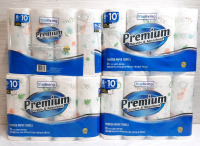 4 New Packs of TrueLiving Premium Printed Paper Towels, 32 Rolls in Total