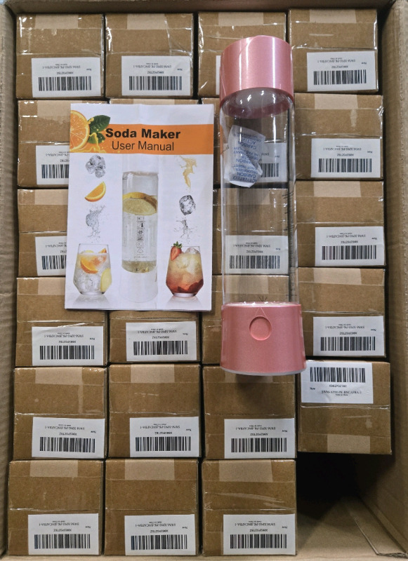 24 New | Pink Soda Makers / Co2 Portable Sparkling Water Makers 11.5" Tall
