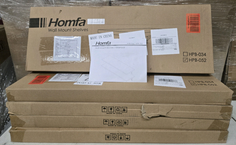 5 As New | Homfa Floating Wall Shelves, Set of 2 Display Storage Ledge, Rustic Brown | Retails $89.99 Per Or $449.5 For All *