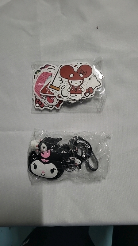 New KUROMI Apple Airpods Case with Keychain & 100 New HELLO KITTY Stickers