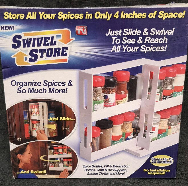 As New Swivel Store Spice Organizer - Stores Up To 20 Bottles 11" Long and Tall