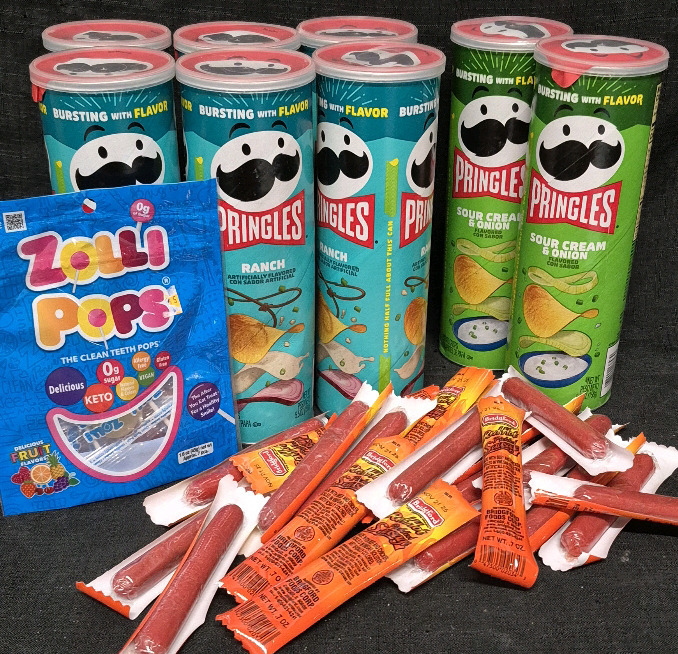 30 New Snacks Pringles & Bridgford Red Hot Pickled Sausage +