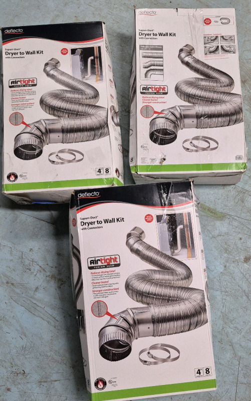 3 As New Deflecto Dryer to Wall Kits