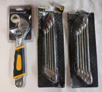 New - Pro Essentials 8" Adjustable Wrench & Two (2) 5pc. Wrench Sets .