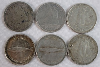 1940 - 1968 Canadian Silver Dimes . 1940 , 1947★ , 1961 , 1967 &times;2 & 1968 . Six (6) Coins