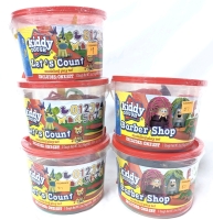 5 New Kiddy Dough Modeling Playsets with 3 Dough Containers Each : 3x Let's Count, 2x Barber Shop | $50 Retail Value