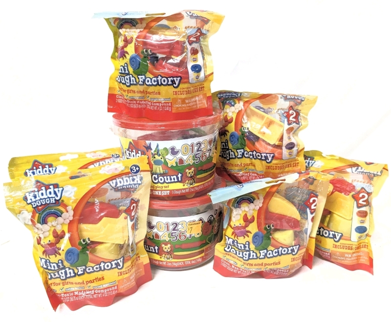 8 New Kiddy Dough: 2 Let's Count Modeling Dough Play Sets, 6 Mini Dough Factories