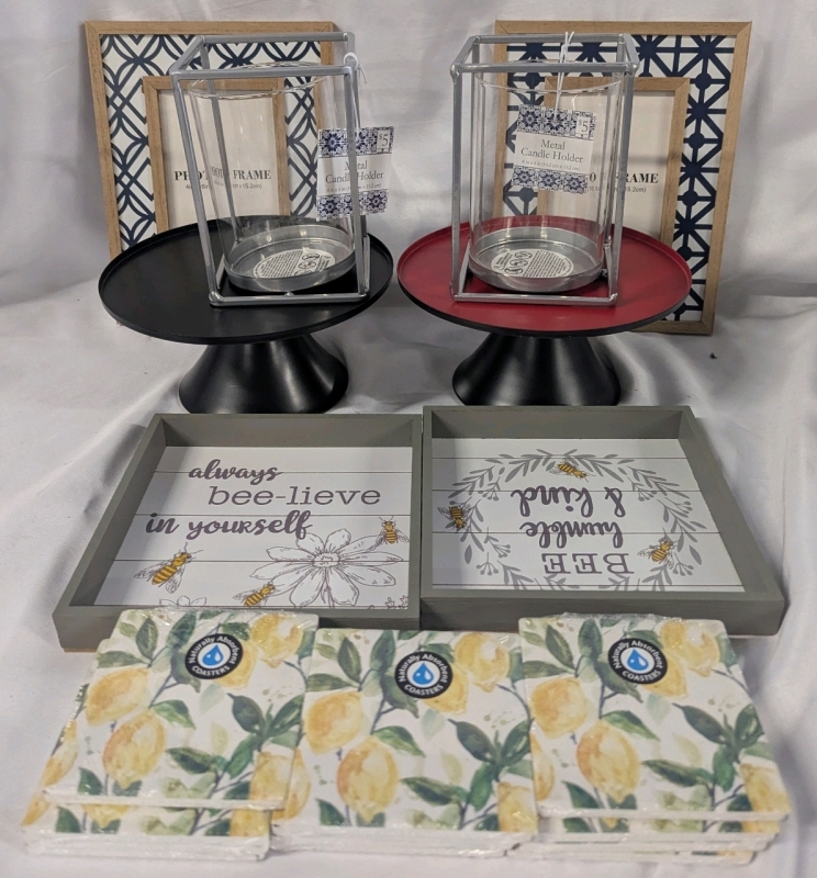 New Huge Home Decor Lot. Candle Holders, Coasters & More!