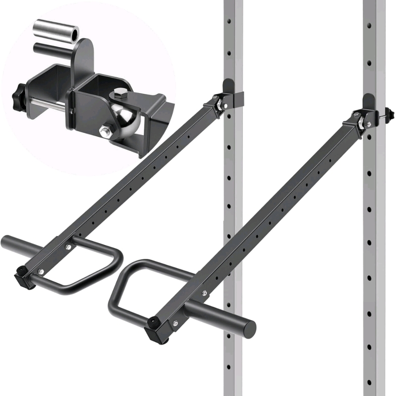 As-New SELEWARE Heavy Duty Adjustable Jammer Arms Lever Arms - 600 lbs Capacity, Fits 2'' x 2'' and 3'' x 3'' Power Racks with 5/8" or 1" Holes, Home Gym Strength Training, Compatible with 2" Olympic Plates | Retails Over $160